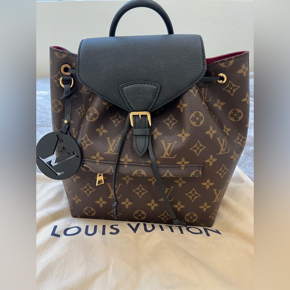 LOUIS VUITTON Monogram Canvas Montsouris PM Backpack Black